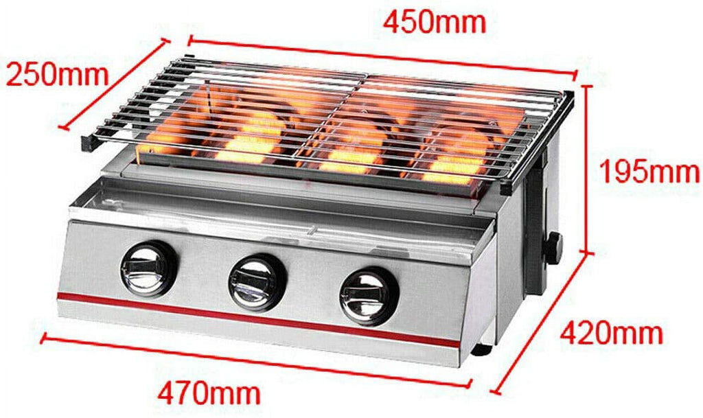 3 Burner Stainless Steel Outdoor Gas Grill W21209