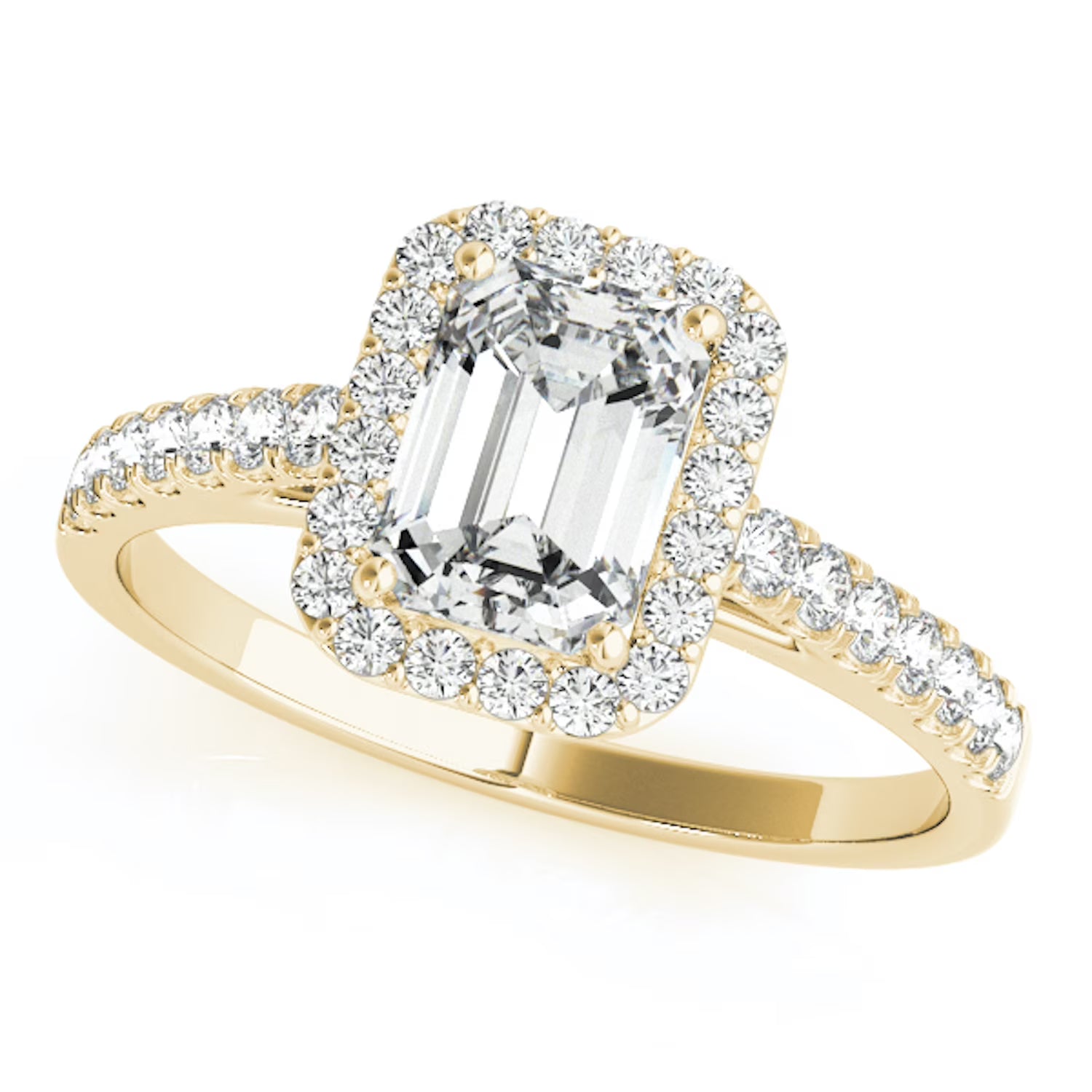 14K Yellow Gold Halo Engagement Ring L6892