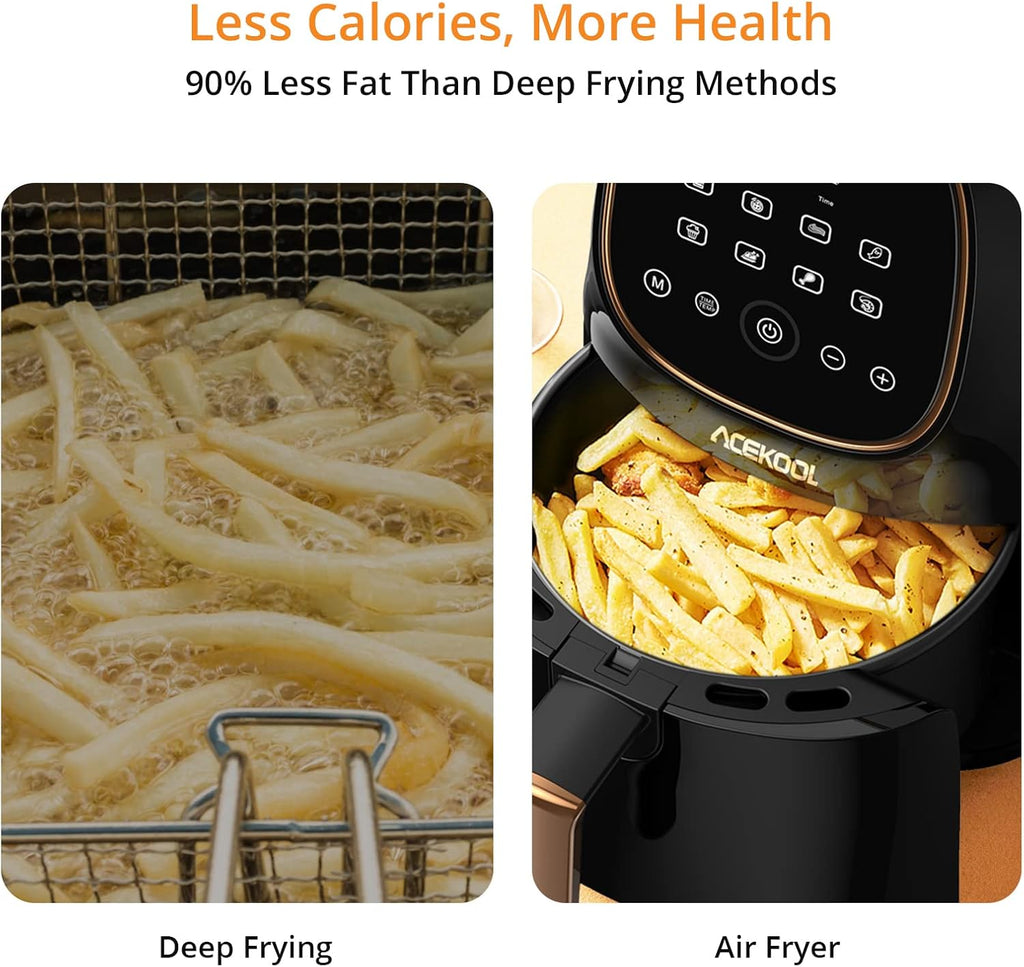 2.2 Quart 1000W Electric Air Fryer with LCD Touch Screen & Nonstick Frying Pot F840