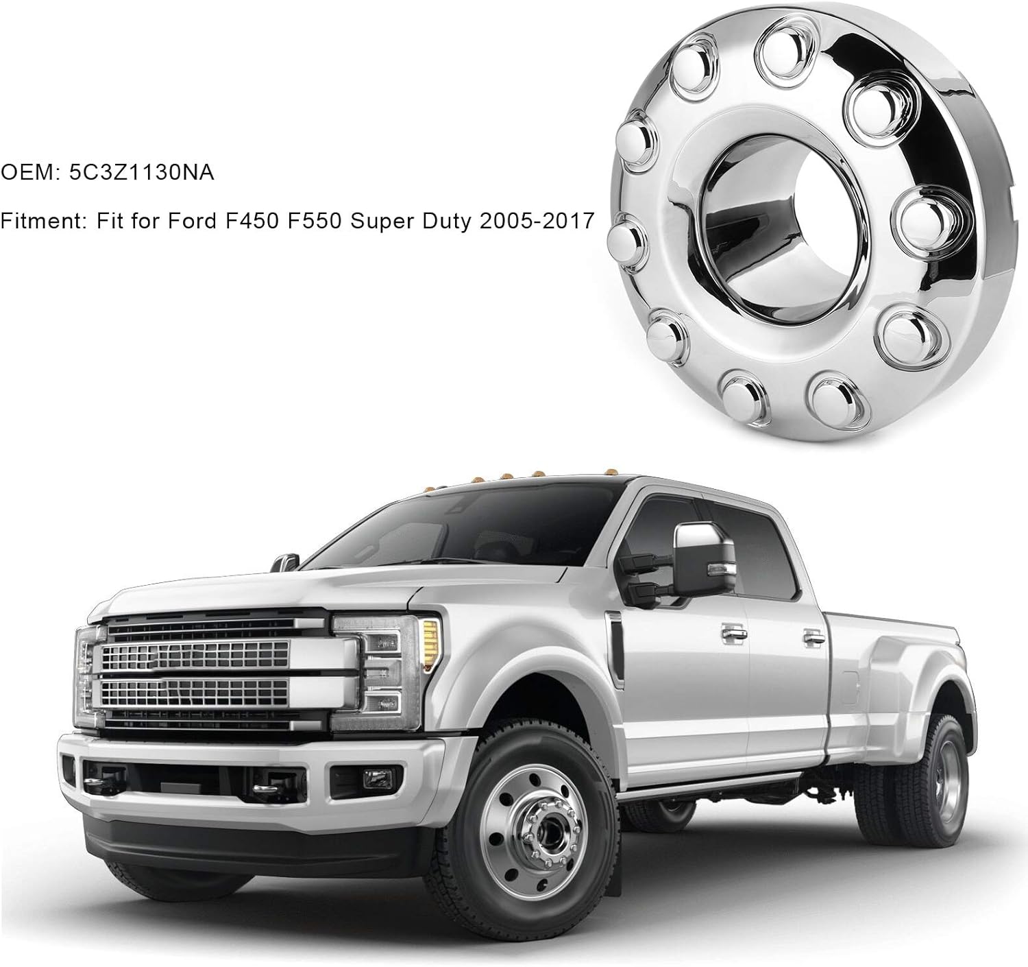 Chrome Wheel Center Hub Cap 10 Lug Pack of 2 M4667