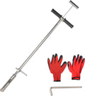 40" Soil Sampler Probe Rod with Sample Ejector, 304 Stainless Step Tube with Foot Pedal T-Style Handle R348193