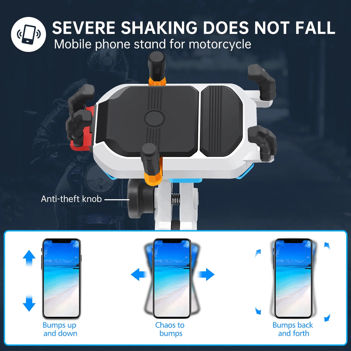 Waterproof Motorcycle Phone Mount Holder with 360° Rotation M8 Screw Mount F605871