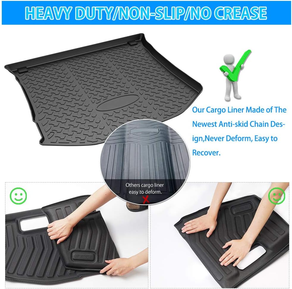 Cargo Liner Trunk Mat All Weather Rear Floor Mat Pack of 2 A572