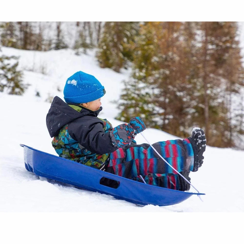 Neon Pink Plastic Snow Toboggan Sled Q715