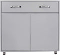 White Round Edge Storage Cabinet with 1 Drawer & 2 Doors W6637