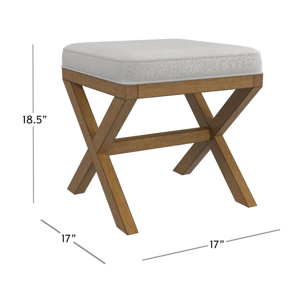 Dark Driftwood Wood Vanity Stool V309