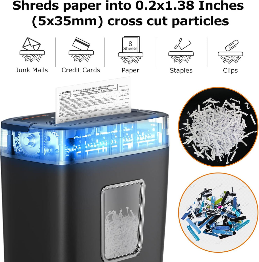 8-Sheet Crosscut Paper Shredder with 4.2 Gallon Wastebasket C656792