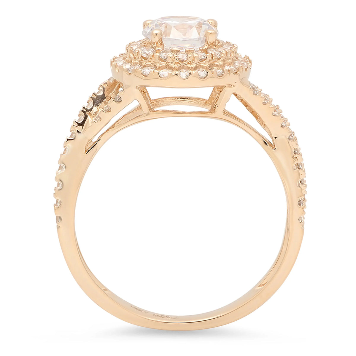 14K Yellow Gold Halo Engagement Ring V148730