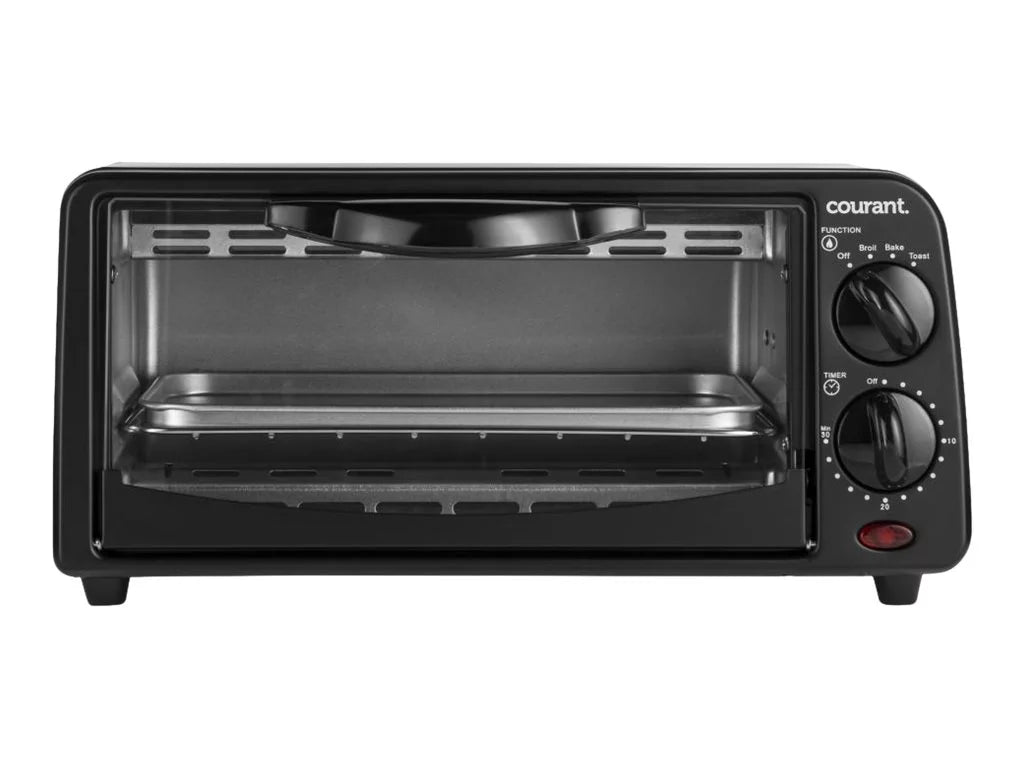 2 Slice Compact Toaster Oven with Bake Tray and Toast Rack, Black S6602