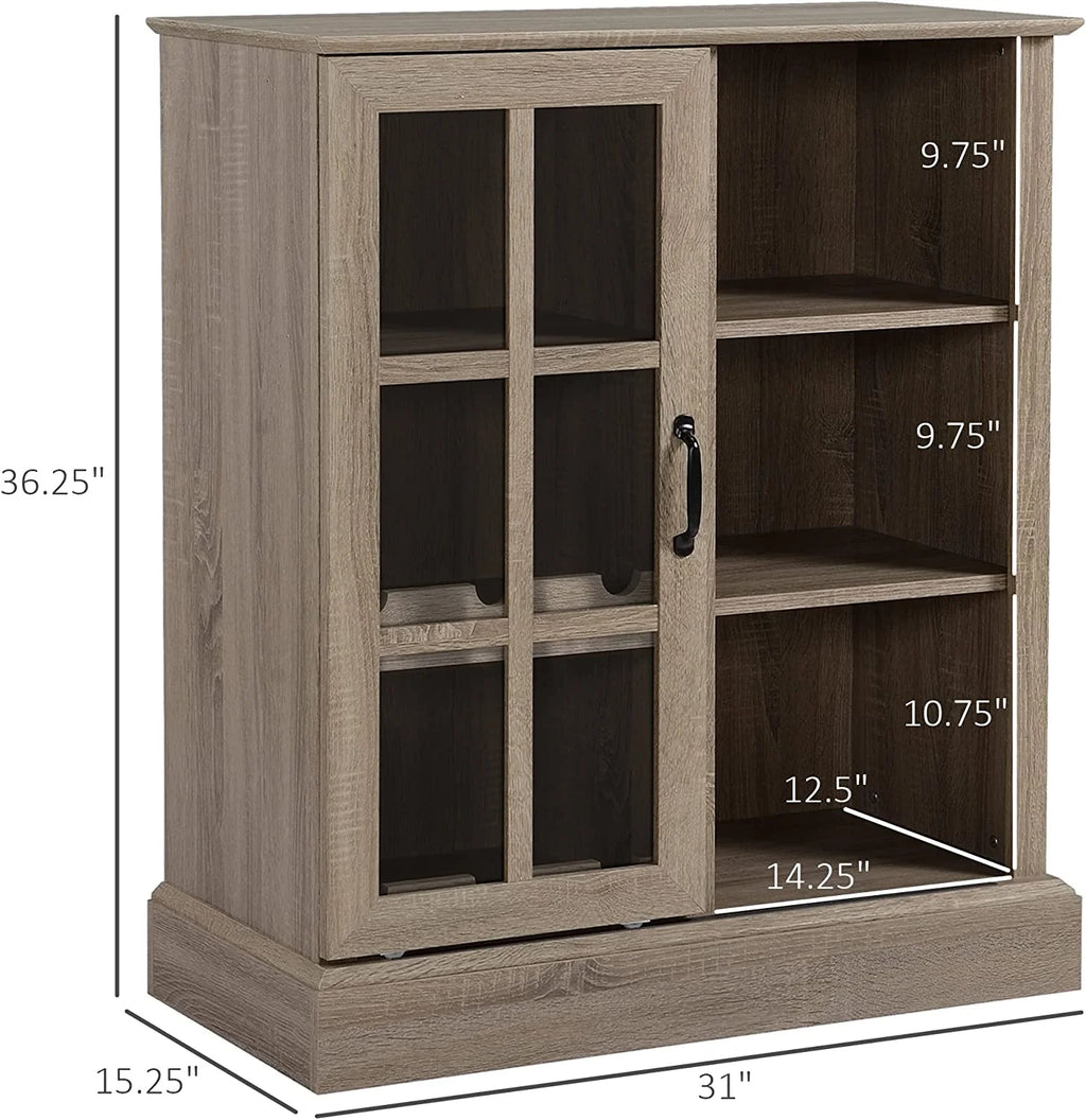 Wine Cabinet with 6-Bottle Wine Rack and Stemware Racks T387