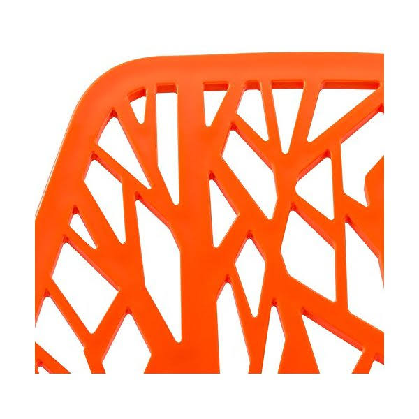 Orange Set of 2 Dining Chair with Chromed Legs M665