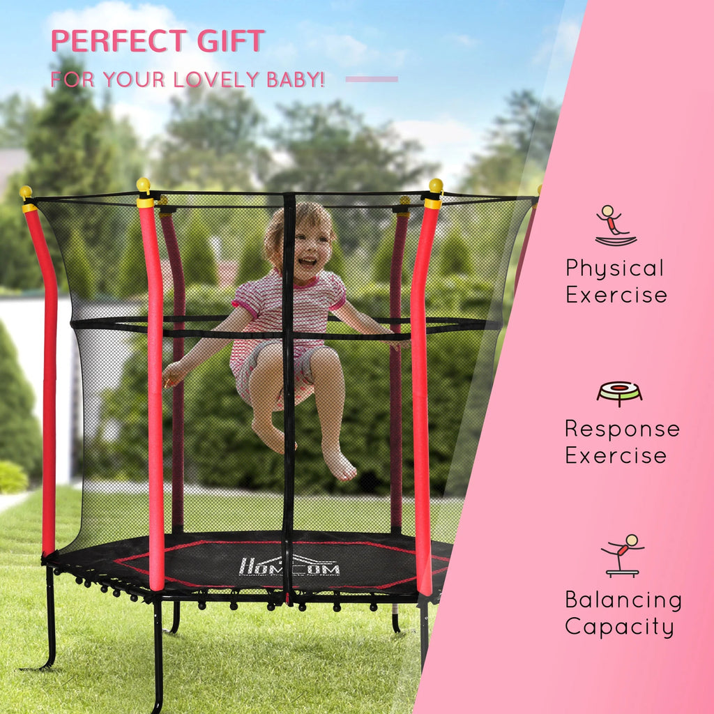 Red Kids Trampoline with Net O840038