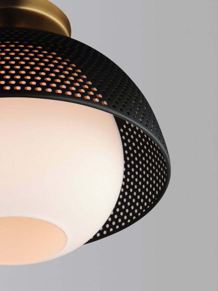 1 Light Flush Mount Black/Satin N5539