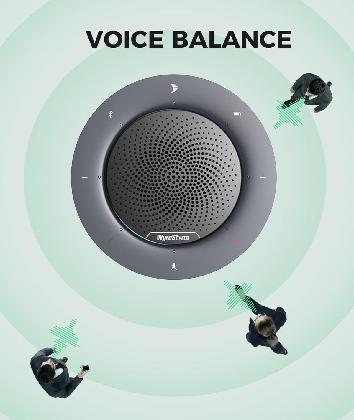 Portable USB & Bluetooth Conference Speaker with 4 Noise-canceling Mics S715