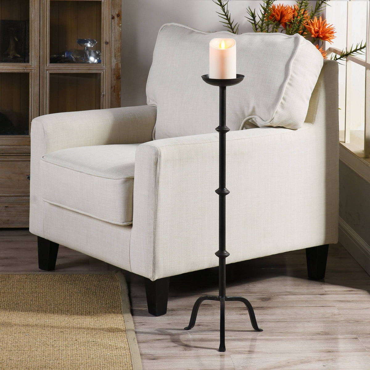 Dark Bronze Brass Metal Candle Holder S355792