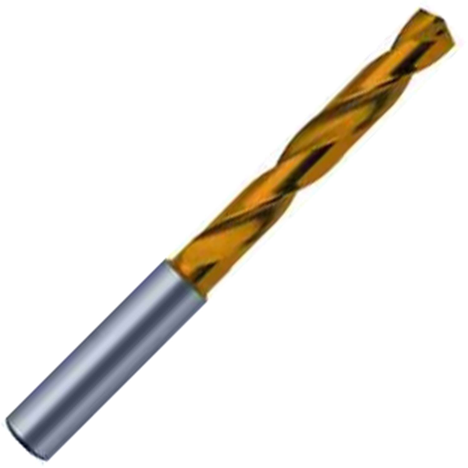 13.2mm 140° Solid Carbide Jobber Drill, Tin Finish, Right Hand Cut, Spiral Flute, 124mm OAL, SF Point V7507
