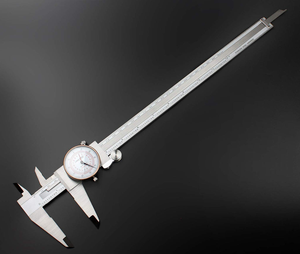 12'' by 0.001''/300mm by 0.02mm Dual Needle Precision Dial Caliper S3996