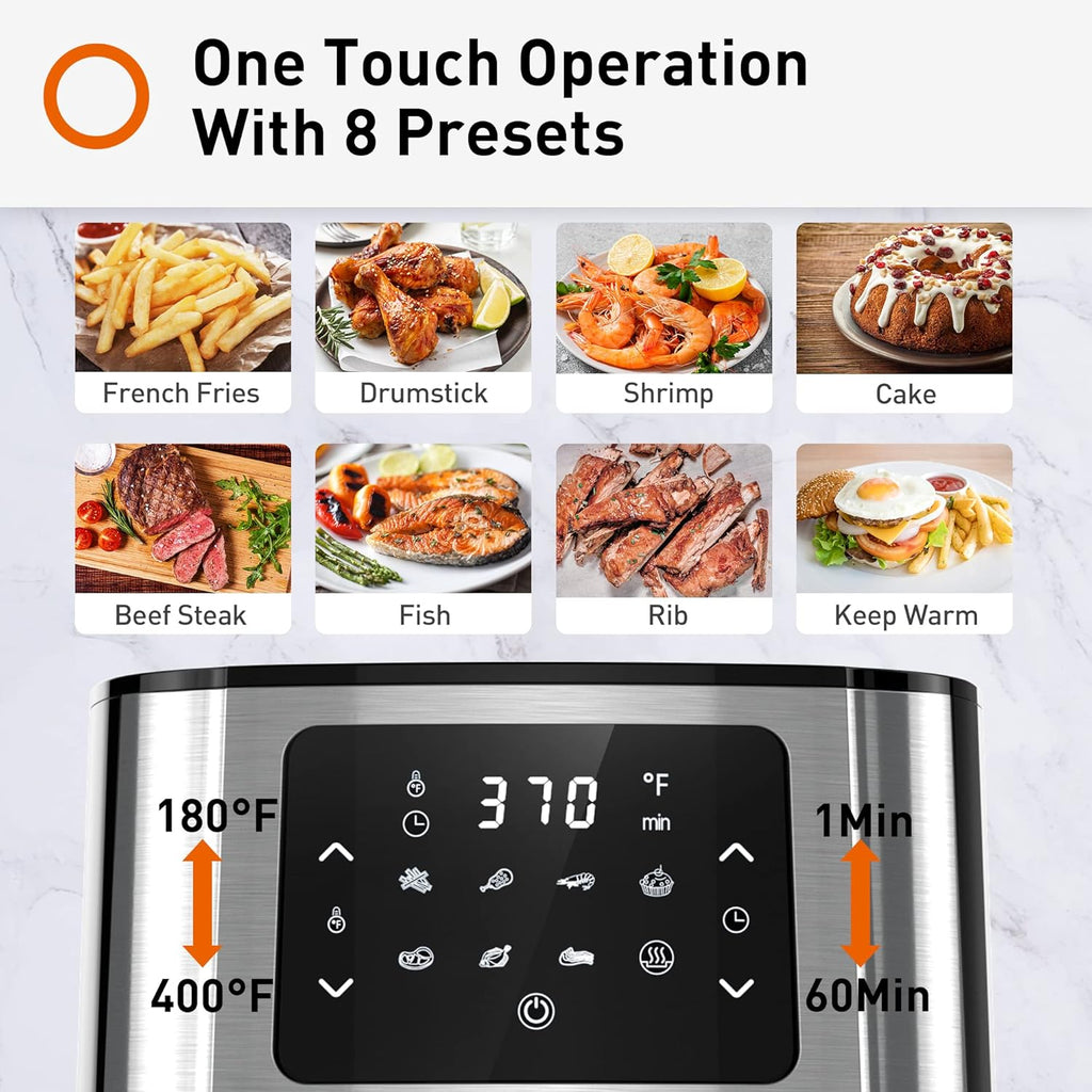 5.8Qt Air Fryer Toaster Oven with Cookbook and 4 Accessories R885