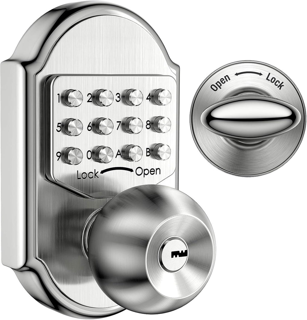 Keyless Entry Deadbolt Stainless Steel Digital Code Keypad Door Knob Weatherproof Pack of 2 T582