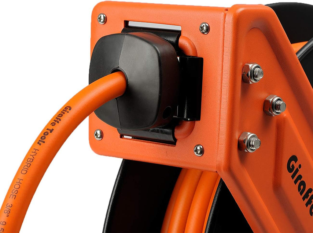 Retractable Air Hose Reel with 3/8 in. x 25 ft Hybrid Hose, 300 PSI Wall Mounted, Pack of 2 S6484
