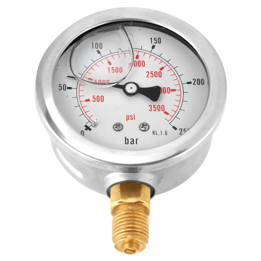 0-250Bar 0-3750PSI G1/4 63mm Mini Dial Pressure Gauge, Pack of 2 W9064