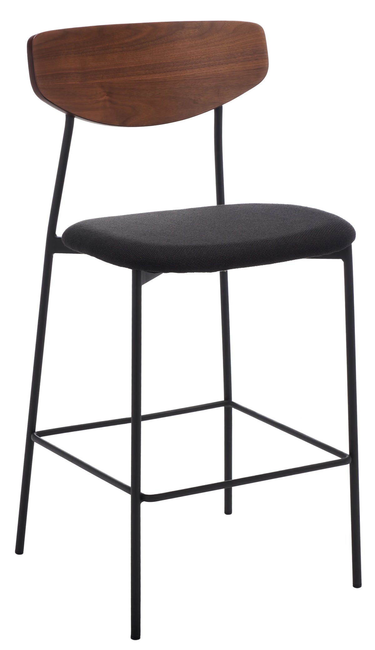 Walnut/Black Scandinavian Counter Stool C7187