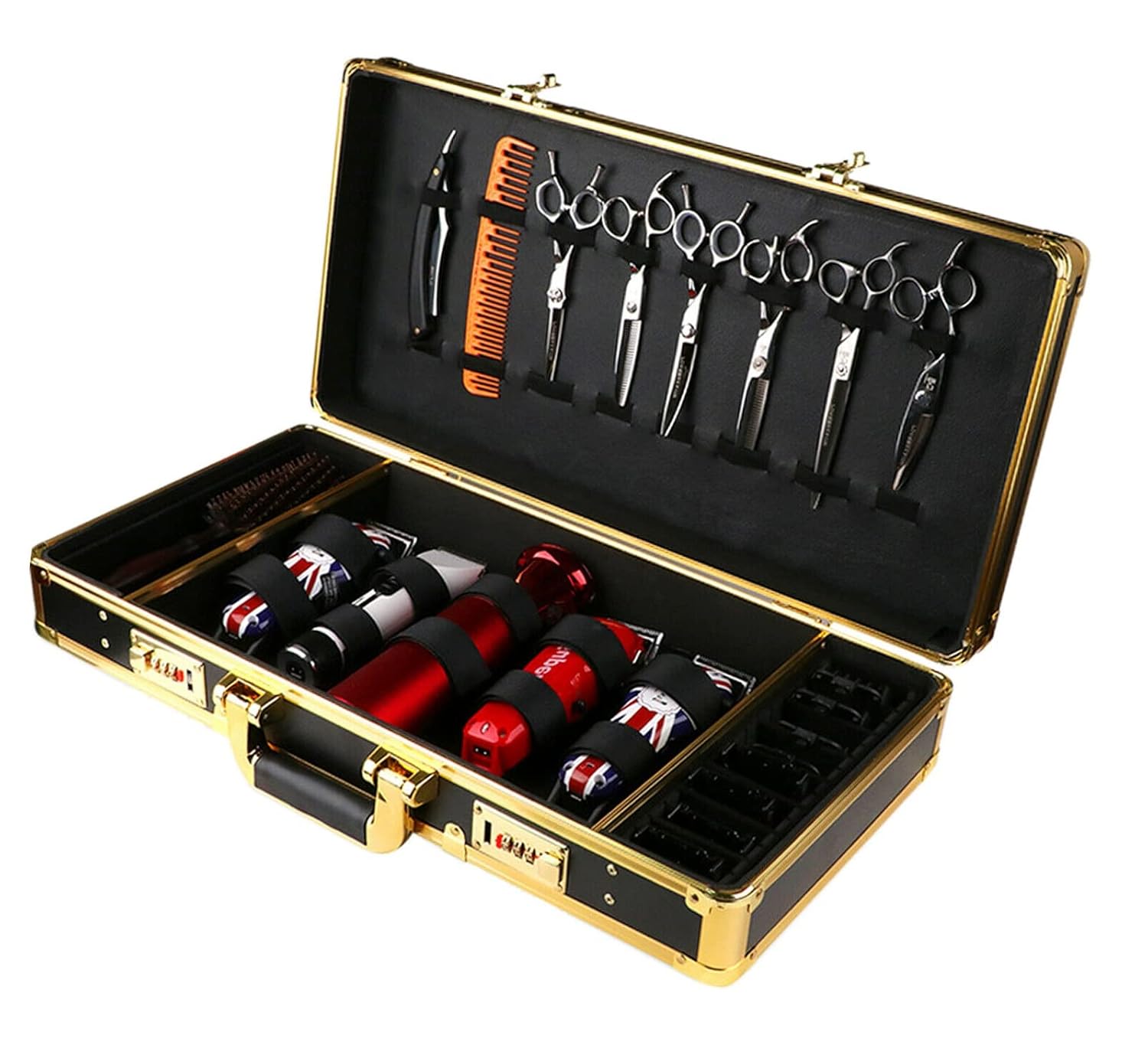 Barber Case Suitcase Carrying Case for Clippers Trimmers Scissors Combs Tools O299307