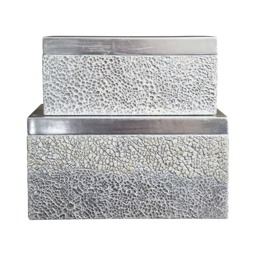 Silver Rectangular Boxes, Set of 2 M347