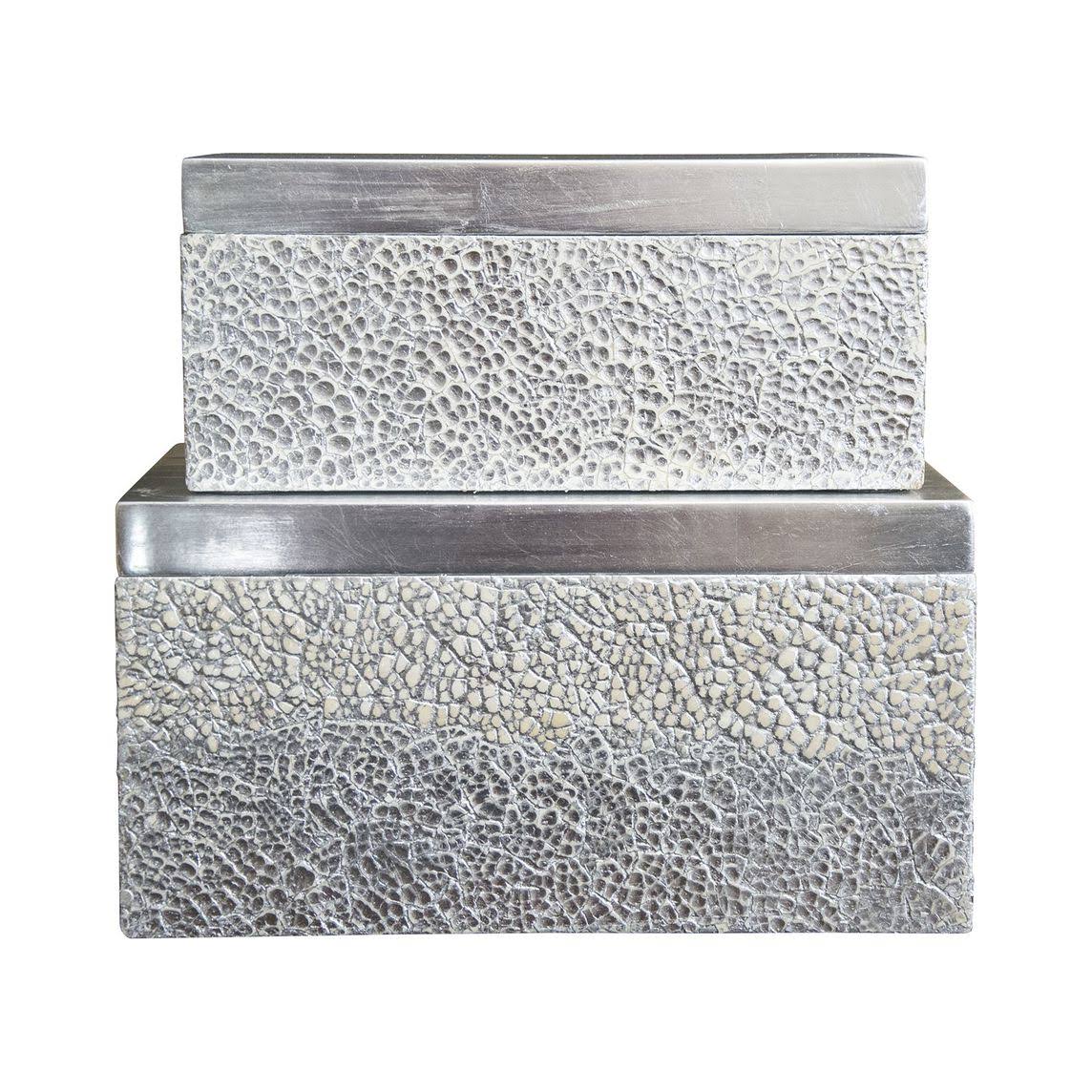 Silver Rectangular Boxes, Set of 2 M347