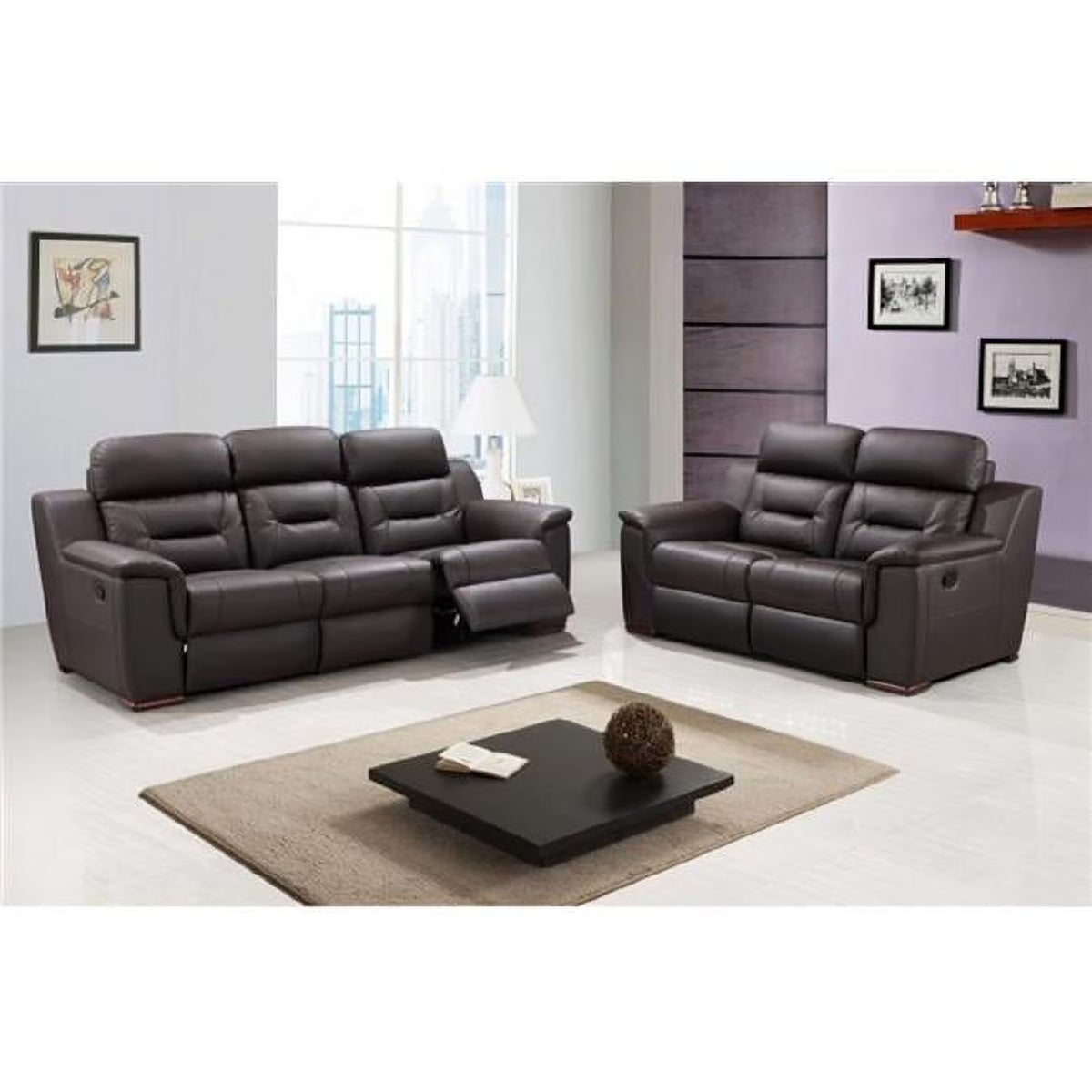 Brown Sofa Loveseat W474