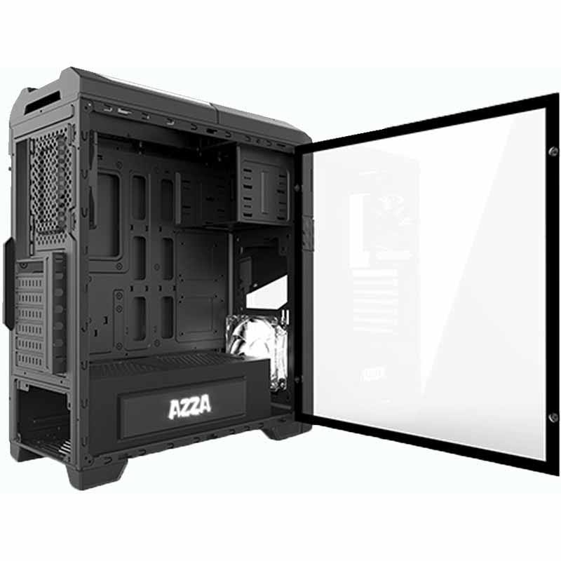 Black SECC Tempered Glass Steel ATX Mid Tower Computer Case H984768