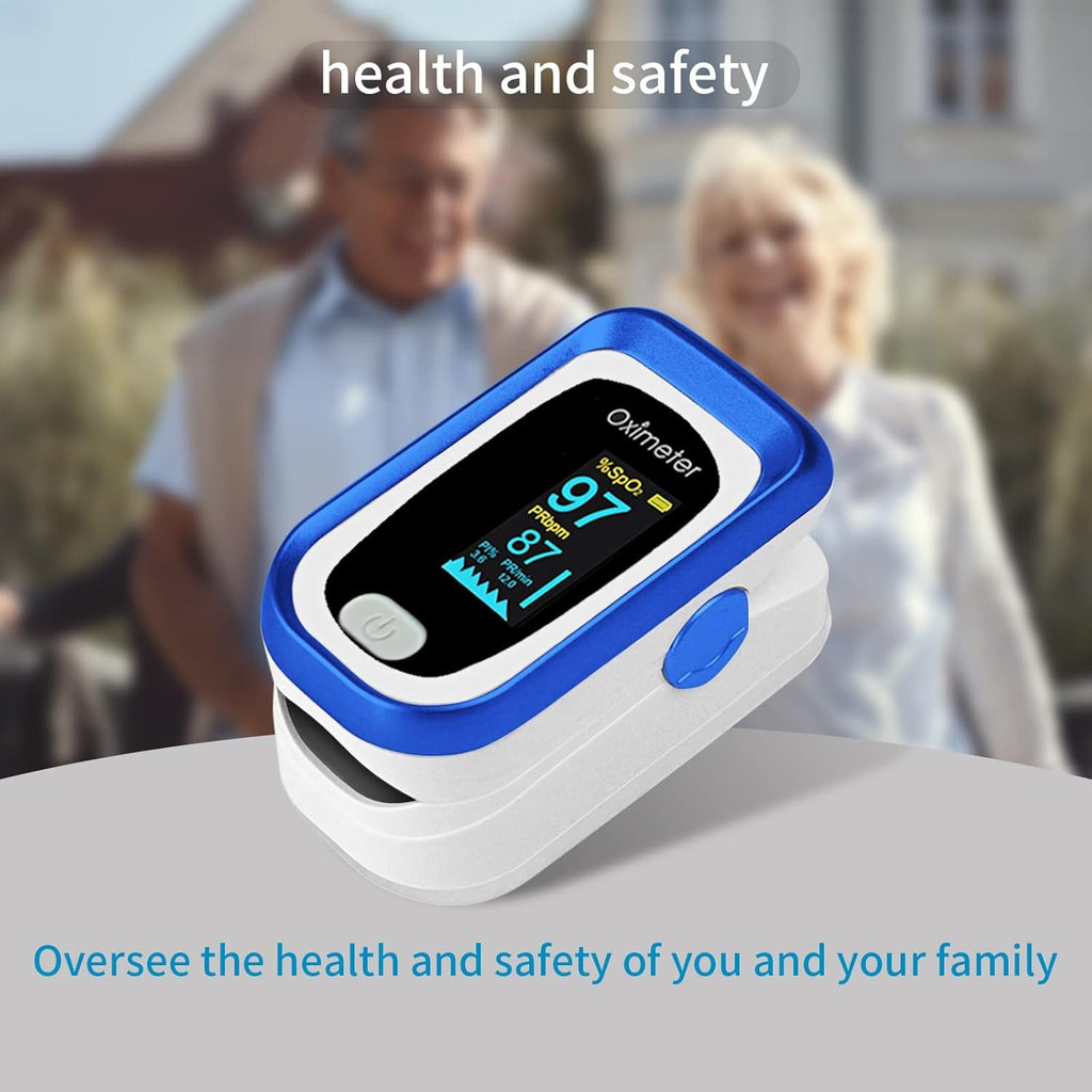 Blue Pack of 2 Portable Oxygen Monitor with OLED Display N9577