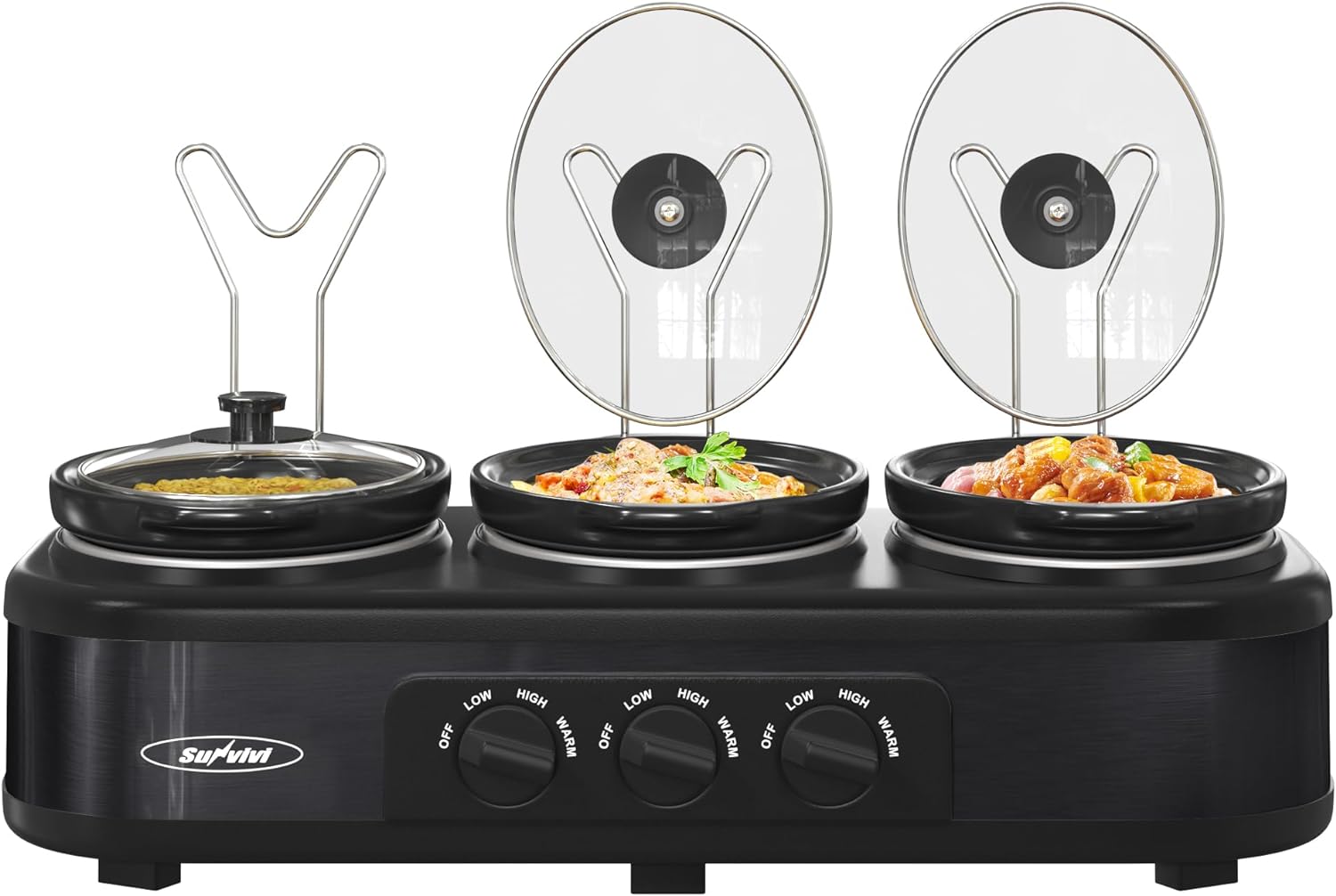 Triple Slow Cooker Buffet Server Stainless Steel U649941