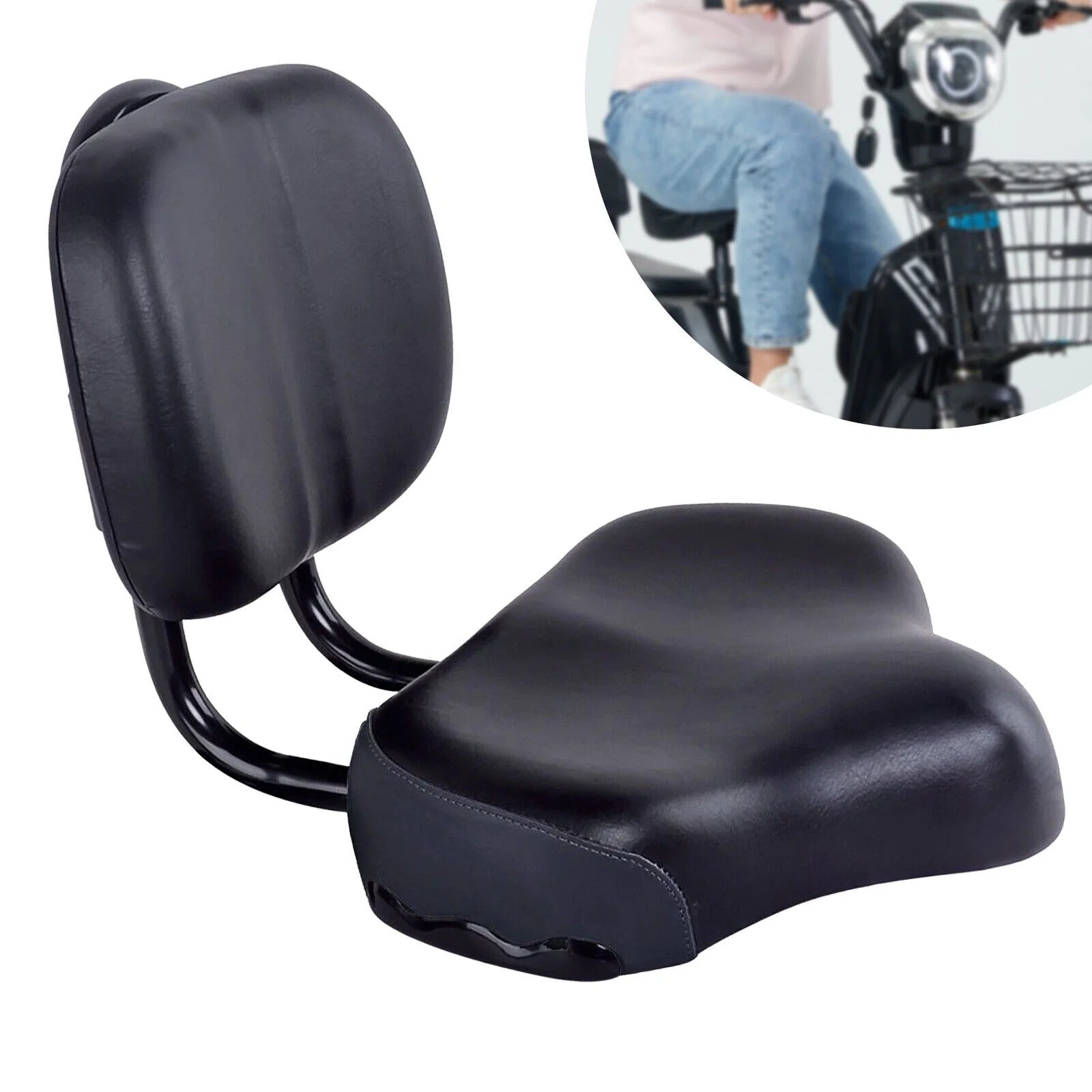 Black Bicycle Saddle with Soft Back M67713