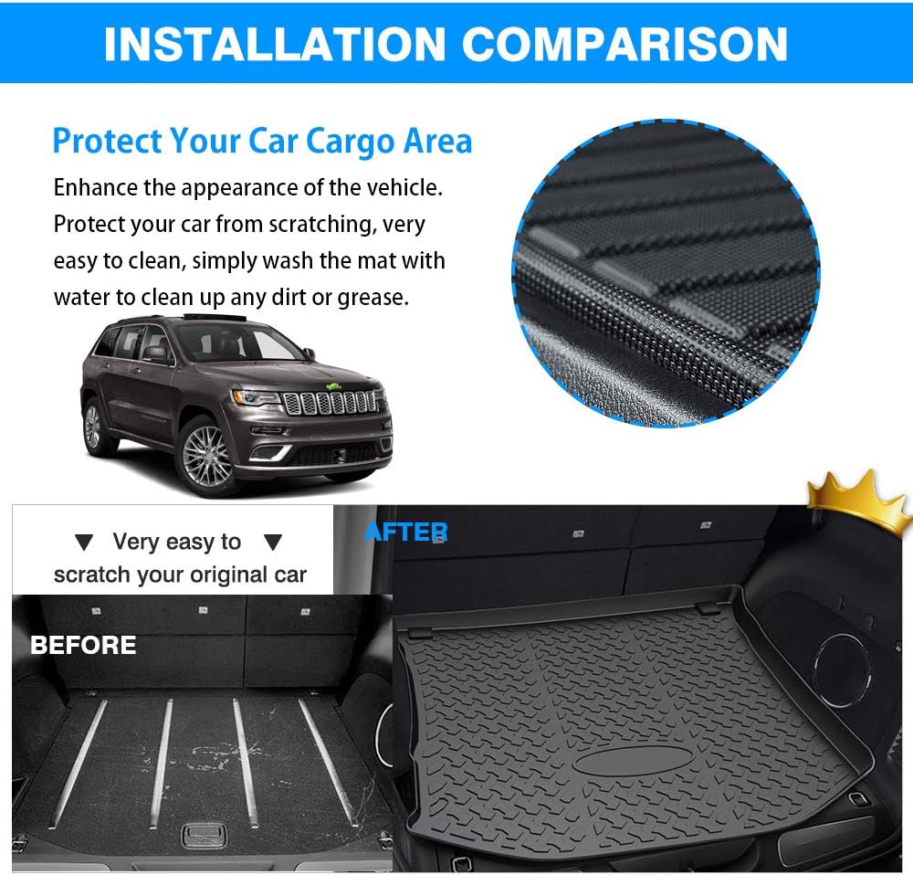 Cargo Liner Trunk Mat All Weather Rear Floor Mat Pack of 2 A572