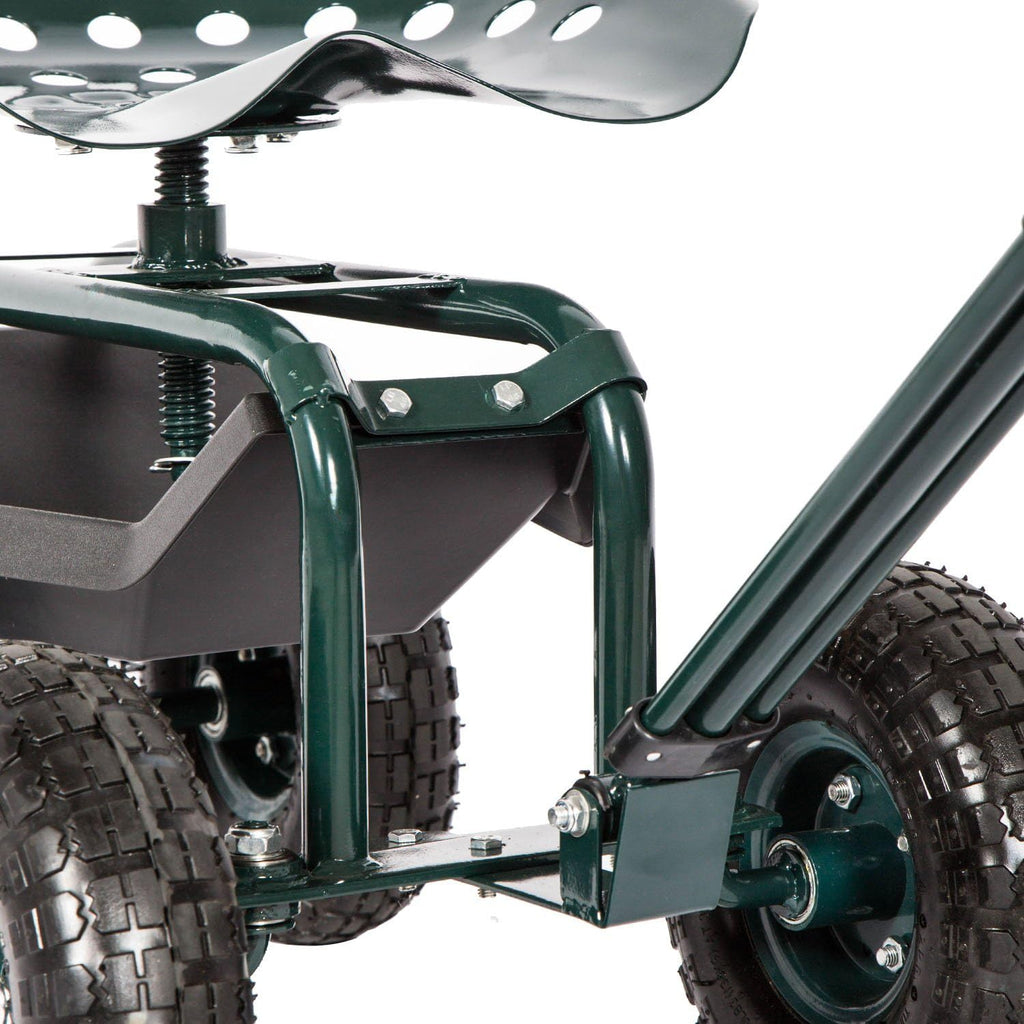 Rolling Garden Cart Work Seat with Tool Tray U57888