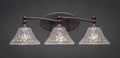 Three Light Bath Bar Dark Granite Finish with Italian Bubble Glass N9228