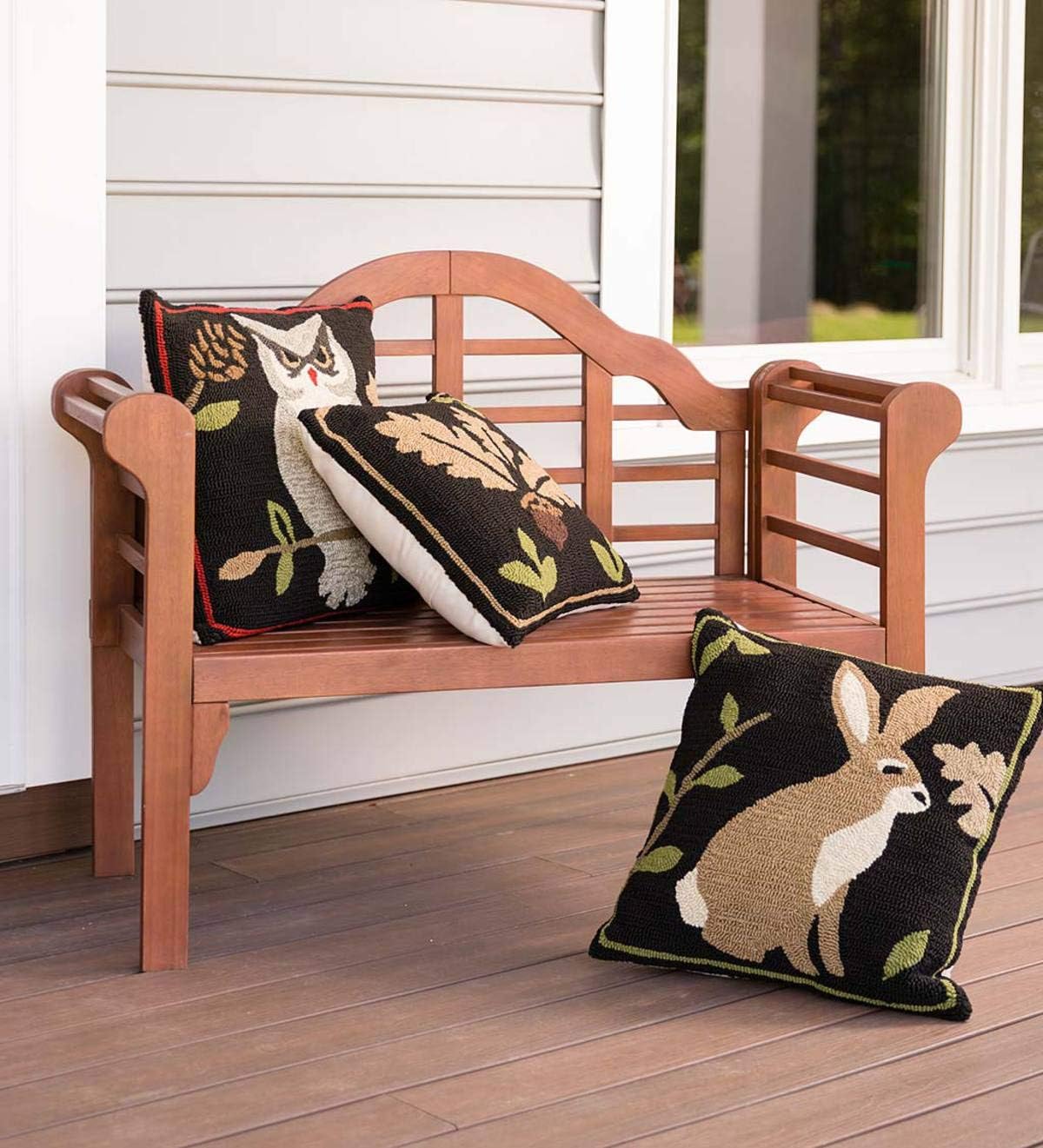 Black Eucalyptus Wood Garden Bench T38575