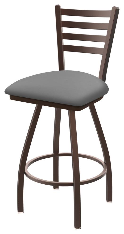 30x22 Swivel Bar Stool with Bronze Finish and Folkstone Grey Seat G1573