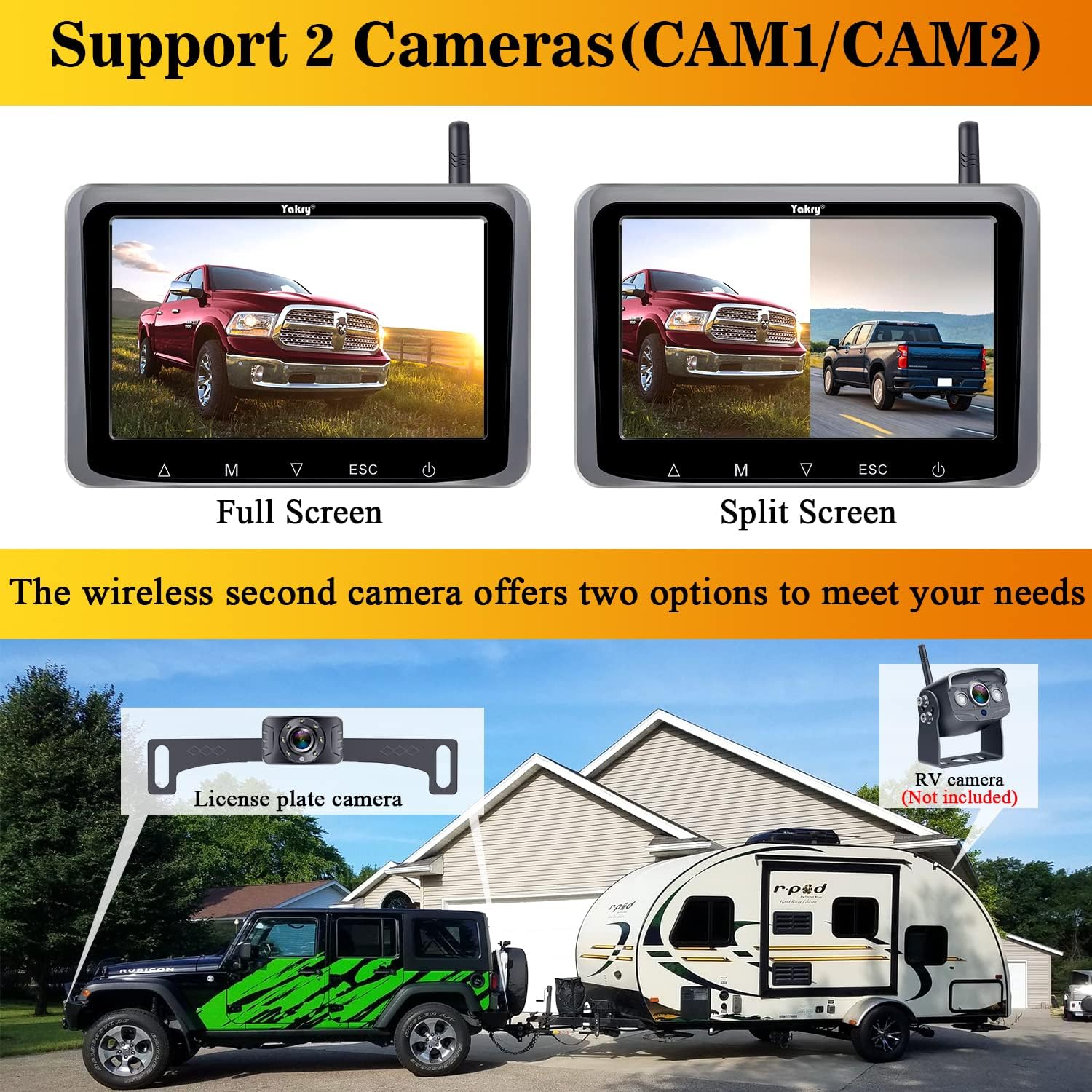 HD 1080P Wireless Backup Camera with 5 Inch Monitor T262