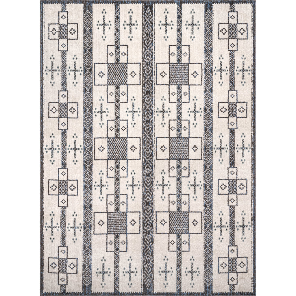 Grey Tribal Area Rug W3440