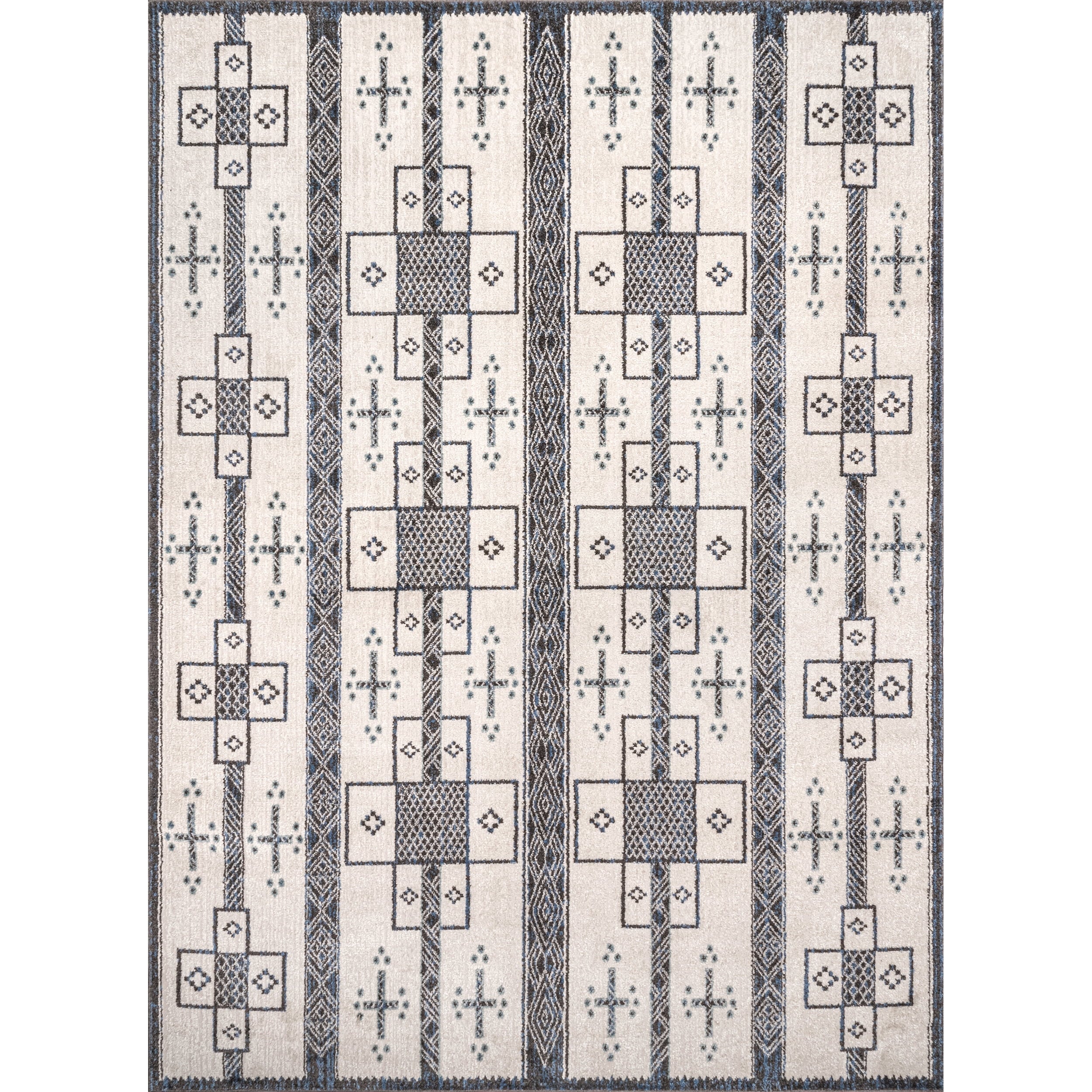 Grey Tribal Area Rug W3440
