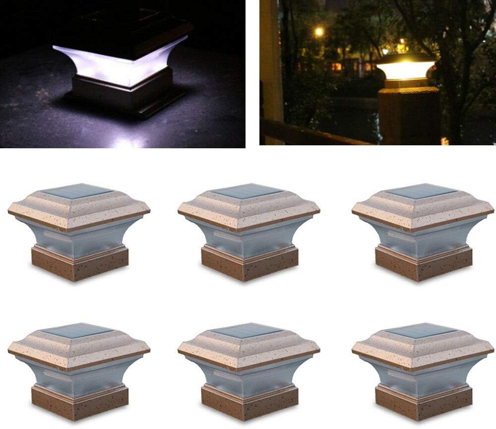 2 Pack Large Aluminum Solar Lamps Bronze Waterproof LED Landscape Light L785