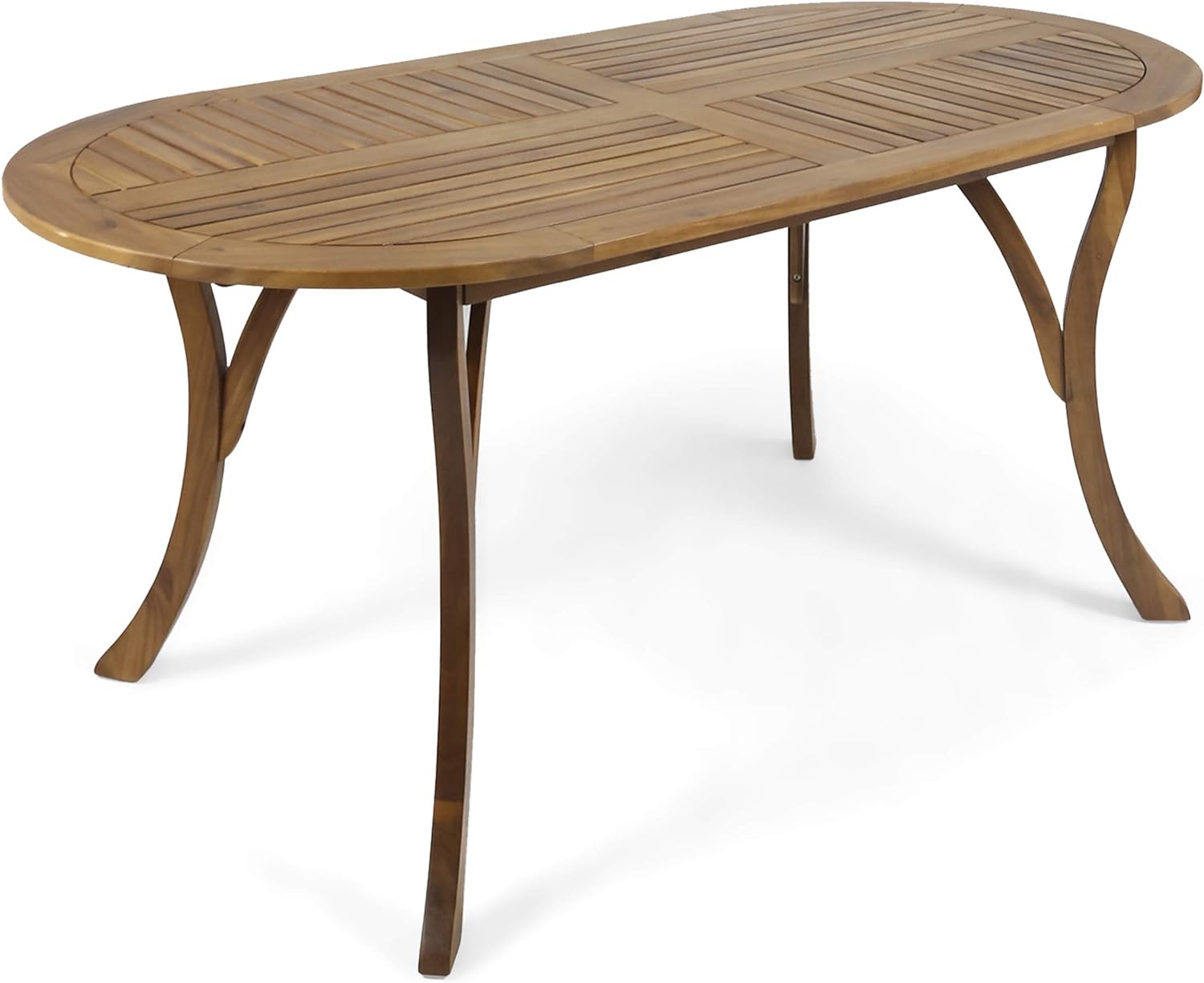 Teak Acacia Wood Oval Dining Table I482397