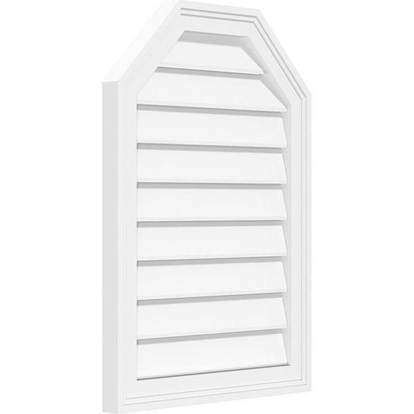 38x22W x 28x22H Octagonal Top Surface Mount PVC Gable Vent P158