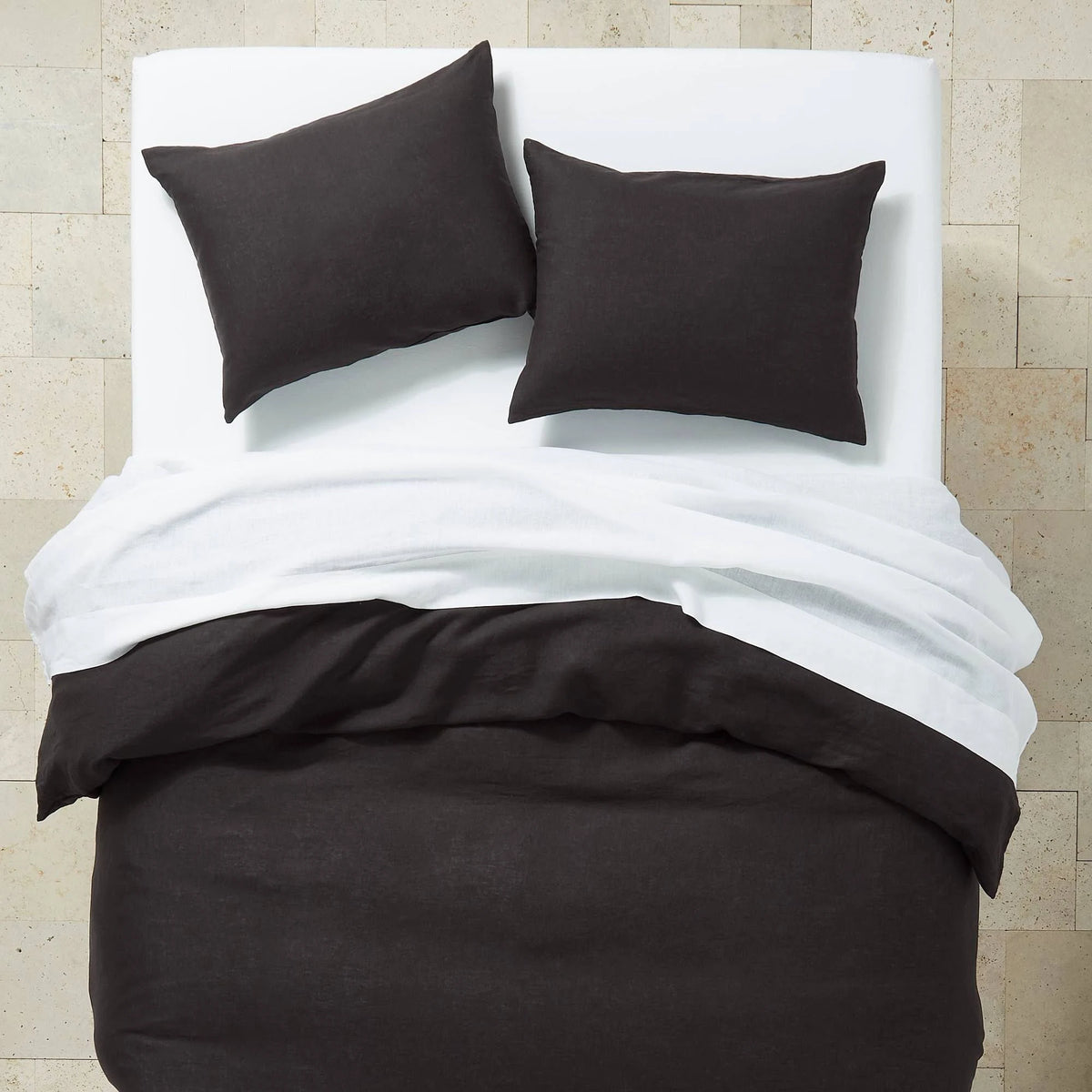 Washed Black King Linen Duvet & Sham Set R87349