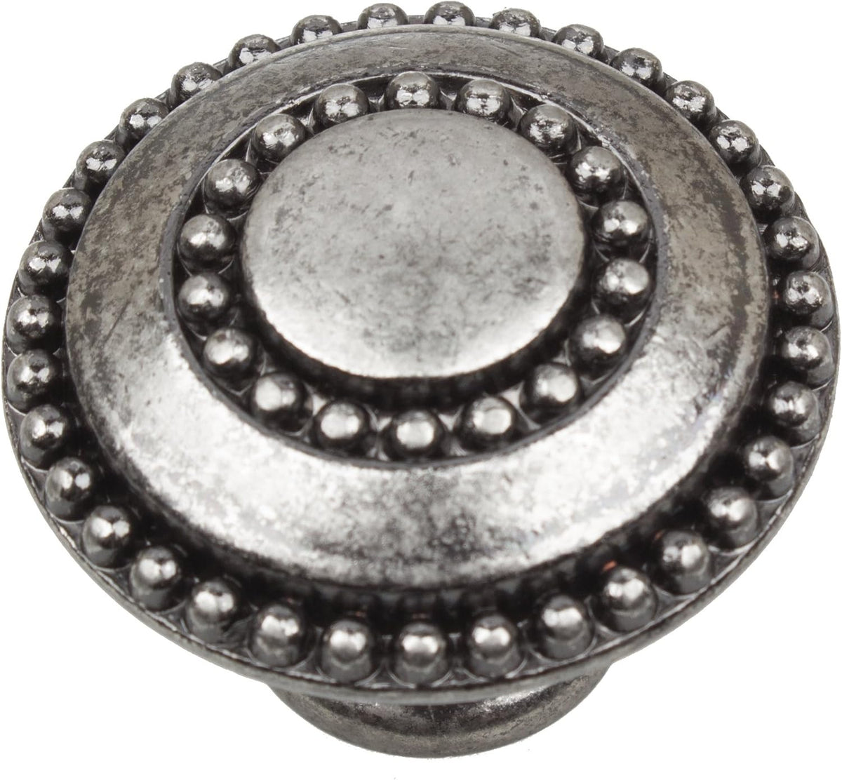 25 Pack Matte Black Round Double-Ring Beaded Cabinet Knobs U43157