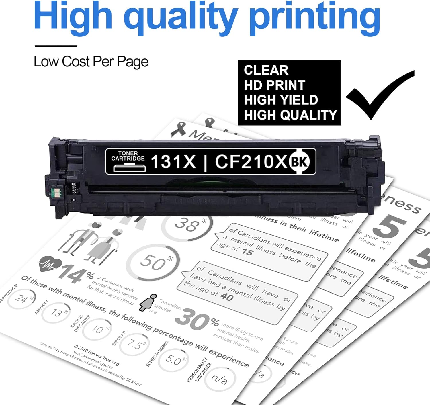 High Yield Toner Cartridge Replacement for HP 131X CF210X Black 1 Pack Z40905