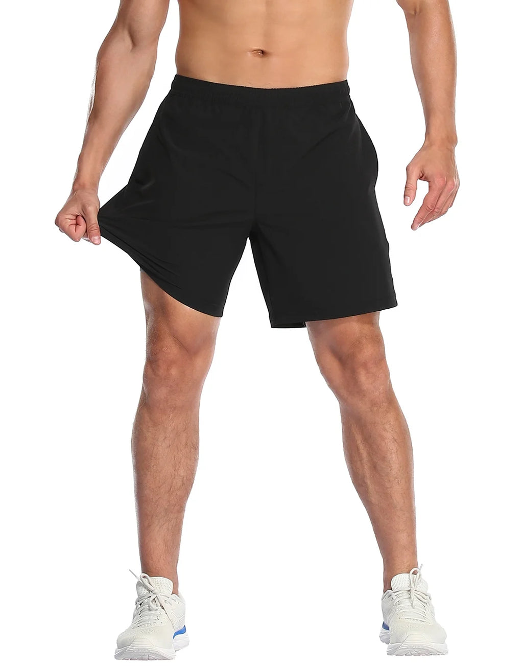 Mens 7 inch Inseam Workout Shorts with Compression Liner U5477