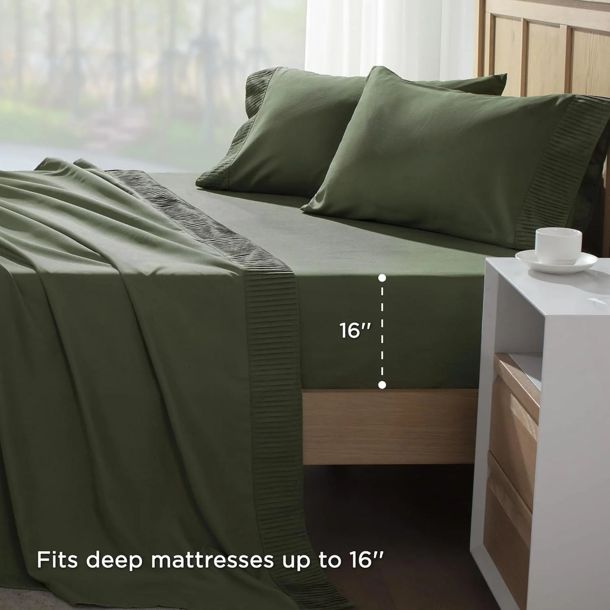 King Size 4 Pieces Microfiber Deep Pocket Bed Sheet Set G657